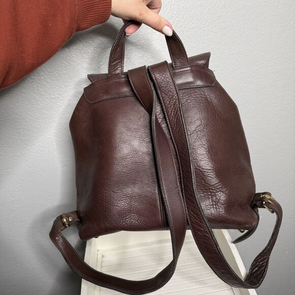M LONDON, BACKPACK, DARK BROWN, PEBBLE GRAINED LEATHER main image 6